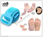 Silicone Body Back Scrubber Belt with Half Toe & Foot Protector Moisturizing Socks 