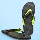 Flipflops for Men (Black & Light Green, 7)