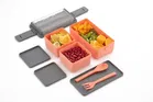 KS Premium Quality Plastic Lunch Box Tiffin Box 3 Containers Lunch Box 