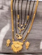 Combo of 4 Pcs Mangalsutras with Earrings Set for Women 