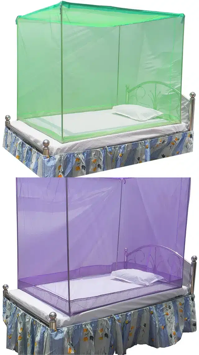 Single Bed Mosquito Net (Pack of 2) (Multicolor, 6x3 feet)
