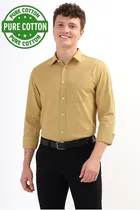 100% Cotton Full Sleeves Solid Shirt for Men 