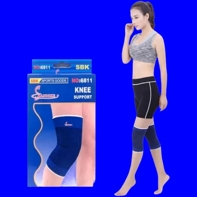 Polyester Solid Knee Sleeves for Women (Blue, Set of 1)