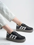 Solid Synthetic Slip-on Sneakers 