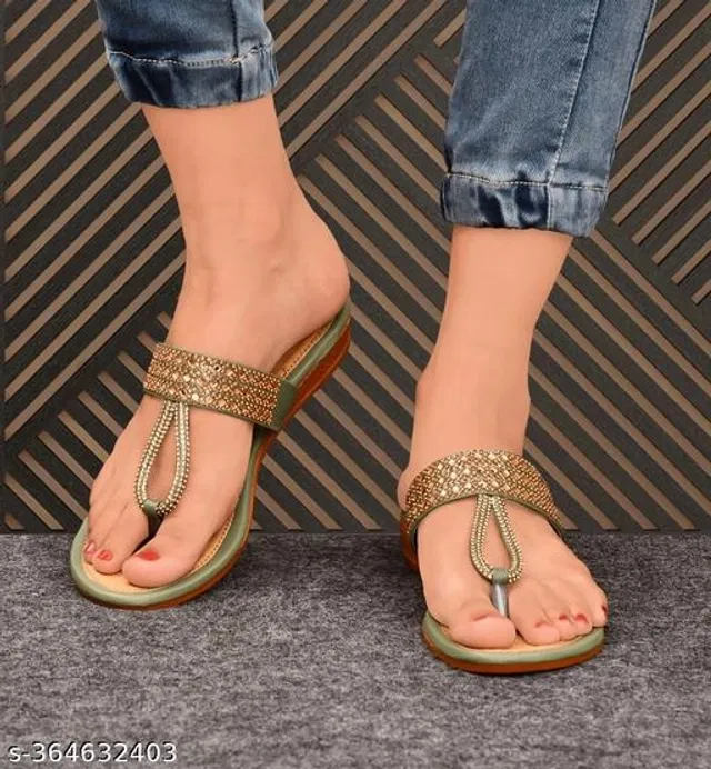 Flats for Women (Olive, 6)
