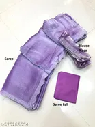 Jimmy Choo Solid Saree For Women, Purple