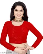 Lycra Ready Made Blouse for Women, Red 