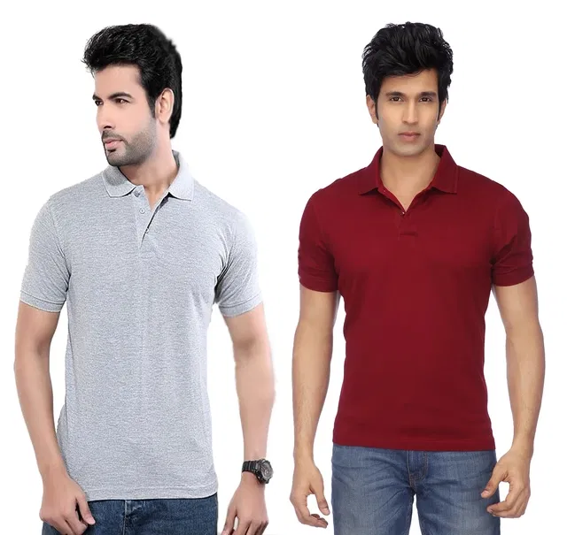 Solid Polo T-shirt for Men, Pack of 4 (Multicolor, M)