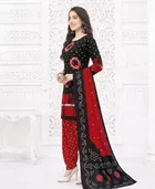 Floral Crepe Punjabi Suit Material for Women 