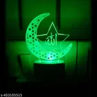 Afast Night Lamp Islam Allah Written 3D IlluSion MultiColor Changing Light (Pack of 1)A