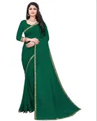 Lycra Blend Solid Saree for Women 