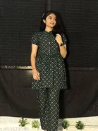 Crepe Printed Kurti with Palazzo for Women 