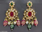 Multi Colour Fancy Beads Latest Kundan Earrings for Women 