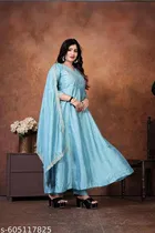 Embroidered Flared Kurta Set for Women 