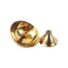 Mangal Bhavan Brass Puja Diya With Wooden Handle - 1 Unit