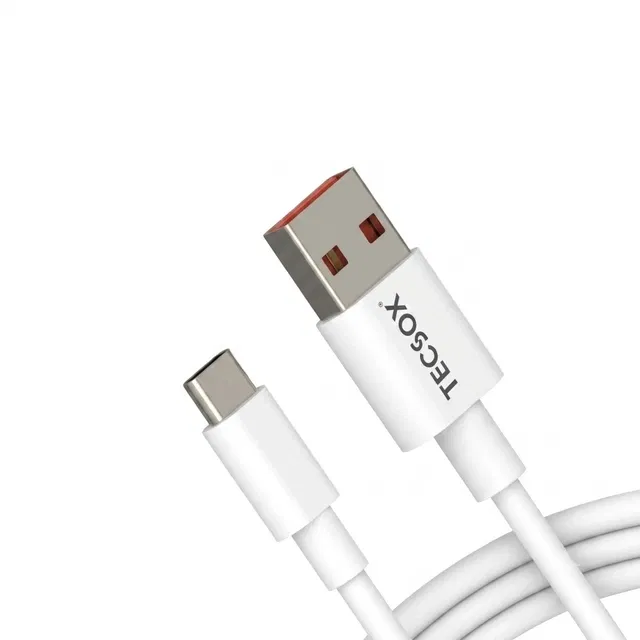 TecSox 6a Type C Charging Cable 1 Mtr Length, white
