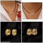 Alloy 2 Pcs Mangalsutra with 2 Pair Earrings for Women 