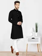 Cotton Blend Solid Kurta for Men 