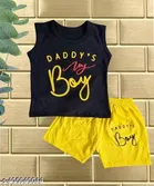 Poly Blend Clothing Set for Kids, Black & Yellow  