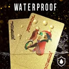 Gold Deck of Waterproof Cards, Flexible PVC Plastic Gold Playing Cards Premium Poker Cards, Gold Waterproof Playing Cards, Washable Flexible Use for Party and Game 