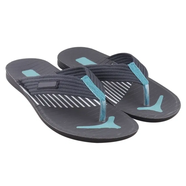Slippers for Men (Black & Sky Blue, 7)