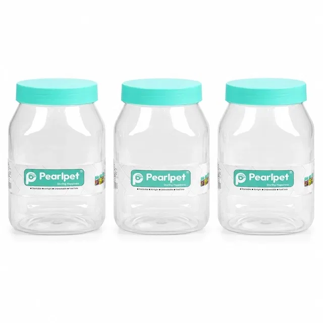 PearlPet Space Saver with Spoon 600gm (Green, Pack of 3)