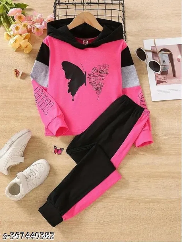 Cotton Blend Clothing Set for Girls (Multicolor, 5-6 Years)