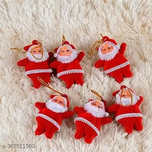 Christmas Decoration Santa Idols (Red & White, Pack of 12)
