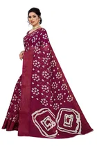 ग्रबस्टेकर लिनन बांधनी प्रिंटेड साड़ी 