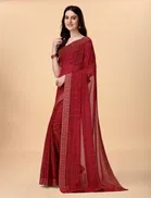 Silk Embroideried Saree for Women 
