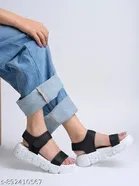 Shoetopia Platform Sandals Black Size IND-5