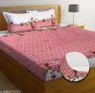 Elastic Fitted Double Bedsheet with 2 Pillow Covers 