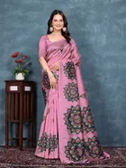 Mysore Silk Printed Saree for Women (Pink, 6.3 m)