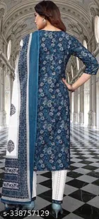Viscose Rayon Printed Kurta with Pant & Dupatta for Women 