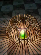 Metal Decorative Moroccan-Style Candle Holder (Black, Pack of 1)