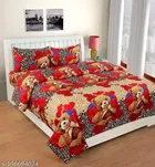 Polycotton Double Size Bedsheet with Pillow Cover, Multicolor, 78x98 Inches