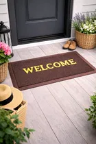 PVC Anti Skid Welcome Door Mat [38x58 cm] Brown