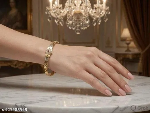 Designer Bracelets for Women (Gold, Free Size)