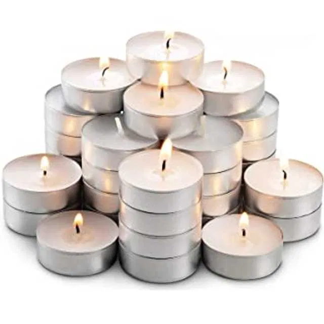 Tea Candles Light Parrafin Wax Candles Tea Light Unscented (Set Of 50) (Kk-007)
