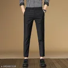 Polyester Formal Pant for Men (Black, 28)