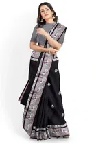 Silk Solid Saree for Women 