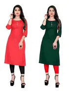 Crepe Solid Kurtis for Women 