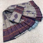 Litchi Silk Zari Embroidered Saree for Women, Aqua Blue 