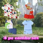Hosiery Cotton Printed Clothing Set for Kids, Multicolor, Pack of 4 