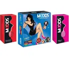 Moods Strawberry with Ribbed (2x12 Pcs) & Variety (16 Pcs) Dotted Condoms for Men (Set of 3)