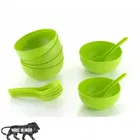 Microwave Safe Plastic Soup Bowl with Spoons Set 