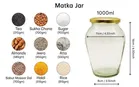 Afast 1000 Ml Big Pot Glass Jar For Pickle Storage Dried Masla,Grocery,Grain Storage Jar 