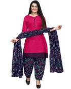 Cotton Suit Fabric with Dupatta for Women 