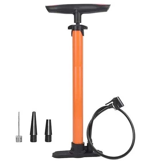 Plastic Bicycle Pump (Orange & Black)