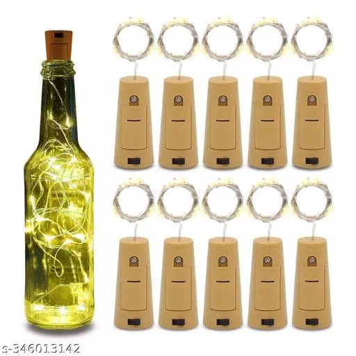 Battery Operated Cork LED Lights (Multicolor, Pack of 10)